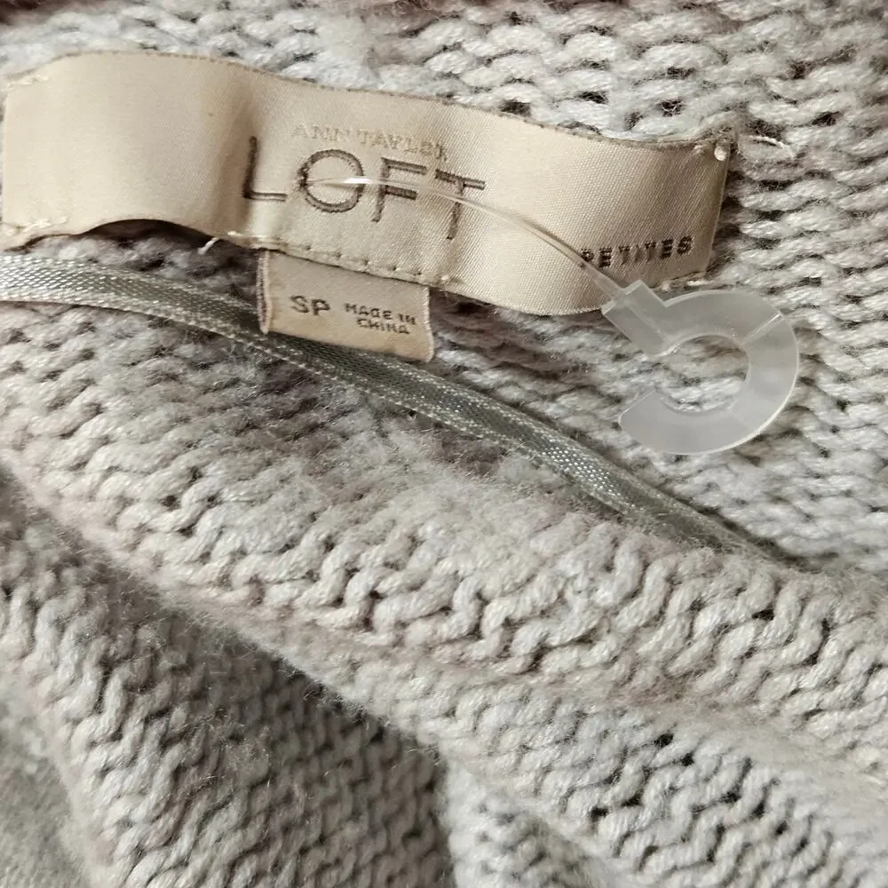 Loft Merino Wool Blend Open Front Sweater Size Small